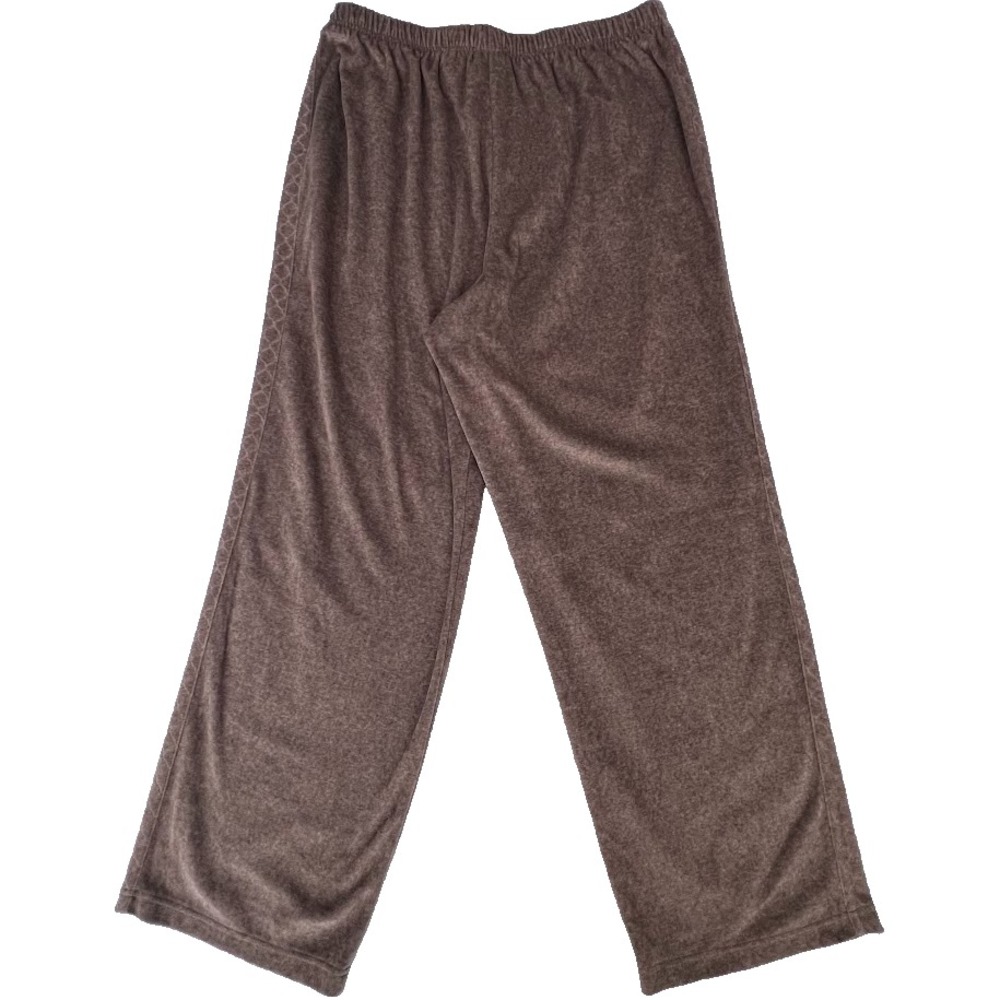 Alfred Dunner Womens 18 Brown Velour Pull On Pants Elastic Waist‎ Pockets - Picture 2 of 7